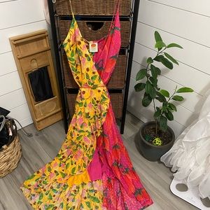 Farm Rio Mixed Garden Wrap Dress